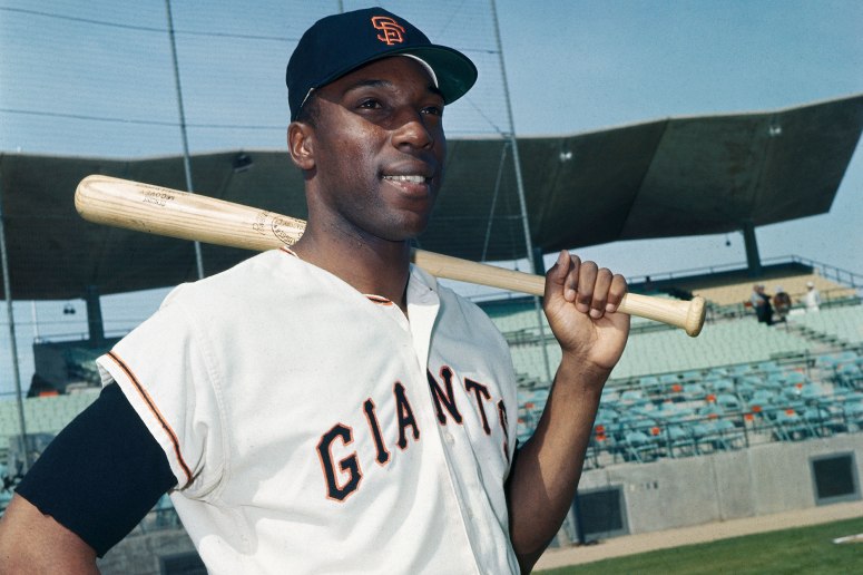 Willie McCovey Holding Baseball Bat